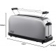 Тостер Russell Hobbs Oxford 1000Вт, довгі слоти, метал, сріблястий