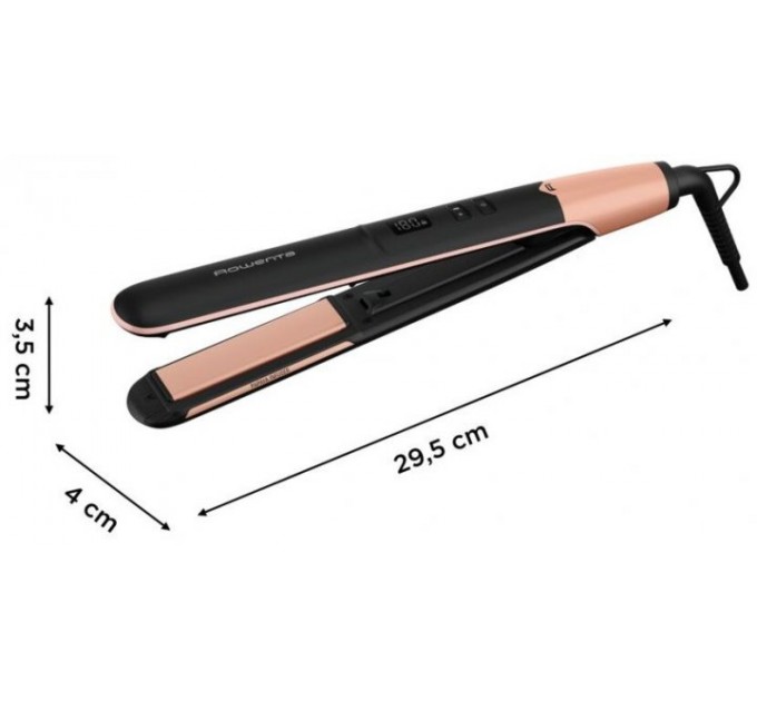 Випрямитель Rowenta Express Shine Papaya, >240Вт, темп.режимов-8, 140-210С, дисплей, керамика, черный