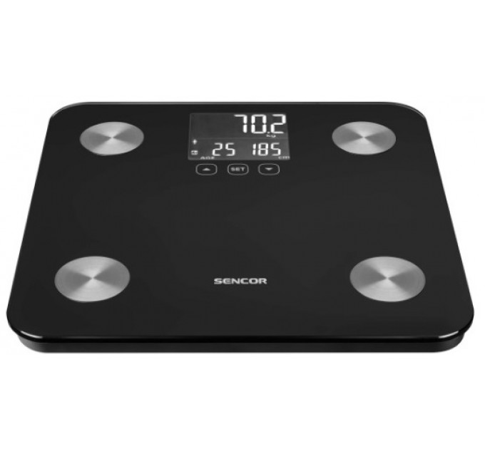 Весы напольные Sencor, 180 кг, AAAx3, стекло, черный