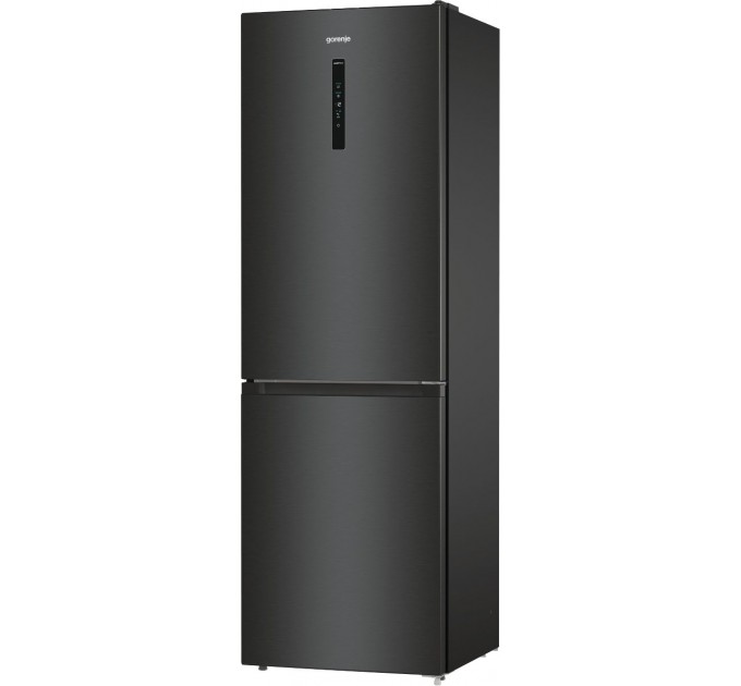 Холодильник Gorenje NRK619EABXL4 з нижн. мороз. камерою, 185х60х60см, 2 дв., Х- 204л, М- 96л, A+, NoFrost Plus, Fresh zone, чорний