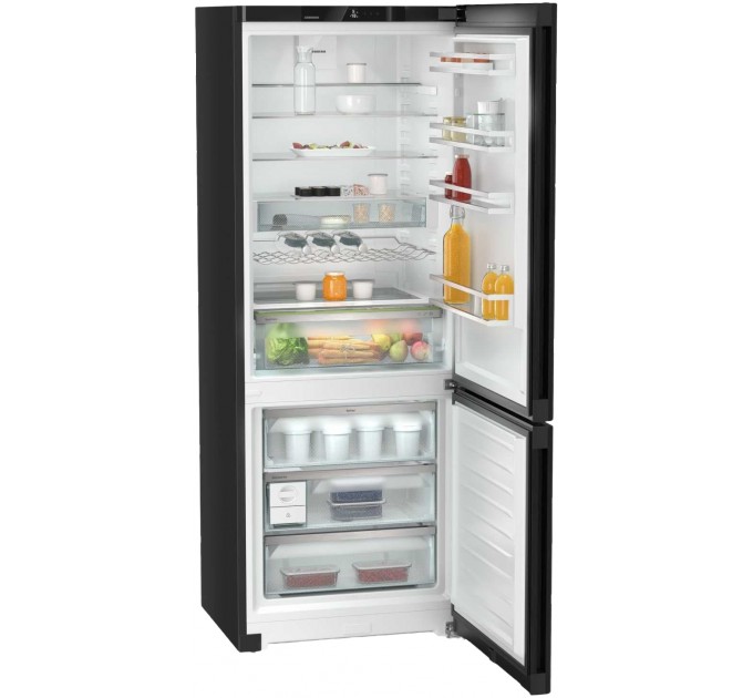 Холодильник Liebherr з нижн. мороз., 201.5x74.7х67.5, холод.відд.-346л, мороз.відд.-128л, 2дв., A++, NF, диспл внутр., чорний