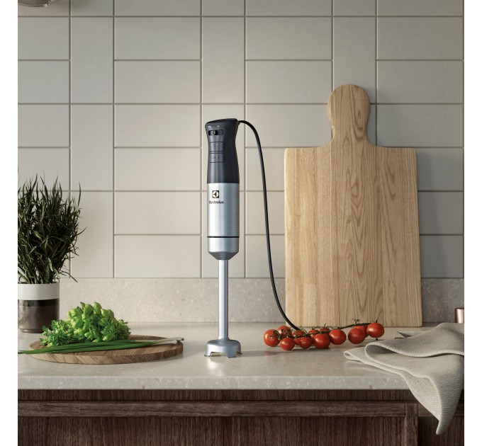 Блендер Electrolux заглибний 1000Вт, 4в1, чаша-700мл, чопер, насадка для пюре, чорний-метал