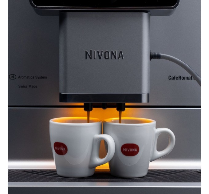 Кавомашина Nivona CafeRomatica 2.2л, зерно + мелена, автомат.капучинатор, авторецептів - 9, чорно - срібний