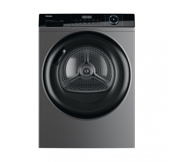 Сушильная машина Haier тепловой насос, 9кг, A+++, 59,5см, дисплей, пар, серебристый