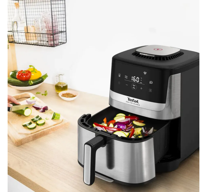 Мультипечь Tefal Easy Fry Silence, 1670Вт, чаша-5л, сенсорное управл., пластик, нерж. сталь, черный
