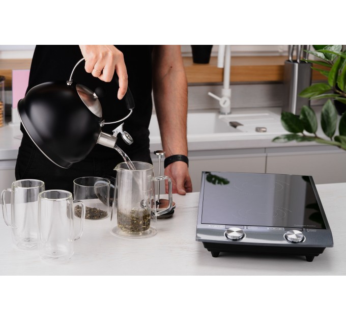 Плитка настольная ARDESTO индукционная, конф. - 2 на 1.3кВт и 1.6кВт вертик., управл. - сенсорное, таймер, черный