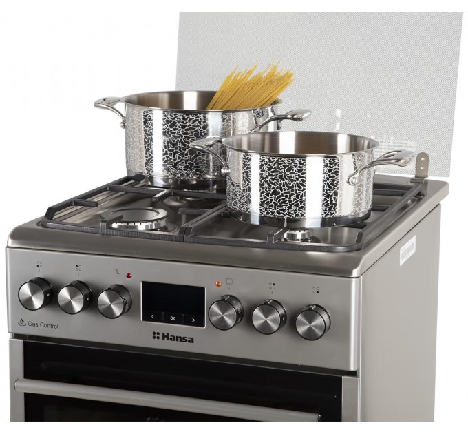 Плита Hansa комбінована, 62л, 50x60см, дисплей, конвекція, чавун, нерж