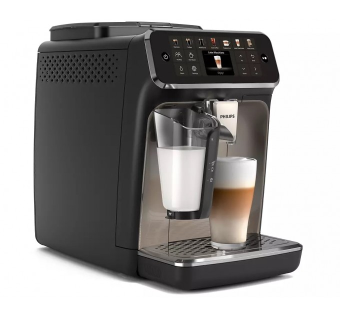 Кофемашина Philips Series 4400 LatteGo, 1.8л, зерно+мол., автомат.капуч, дисплей, авторецептов -12, черный