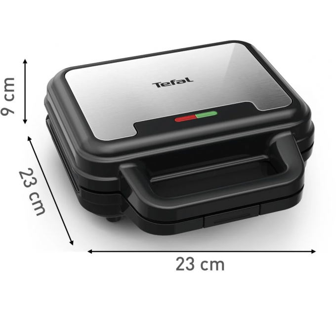 Мультимейкер Tefal UltraCompact 3in1 700Вт, тефлон, 3 пластины, корпус-металл, черно-серый