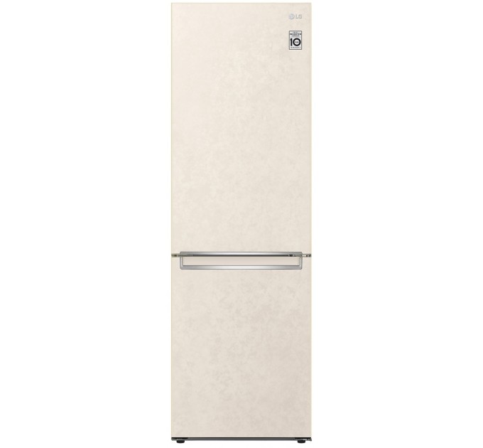 Холодильник LG з нижн. мороз., 186x60х68, холод.відд.-234л, мороз.відд.-107л, 2дв., E, NF, інв., диспл внутр., зона св-ті, бежевий