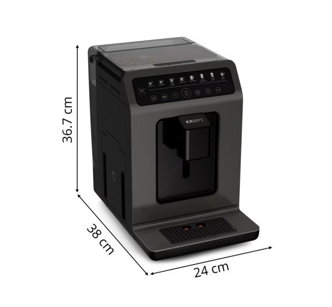 Кофемашина Krups Evidence Classic, 2.3л, зерно, автомат.капуч, дисплей, авторецептов -8, сенсорное управл., черный
