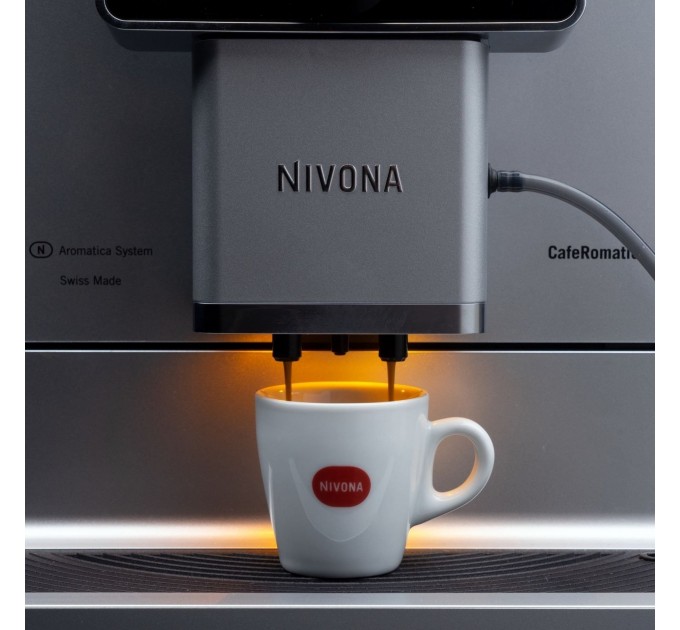 Кавомашина Nivona CafeRomatica 2.2л, зерно + мелена, автомат.капучинатор, авторецептів - 9, чорно - срібний