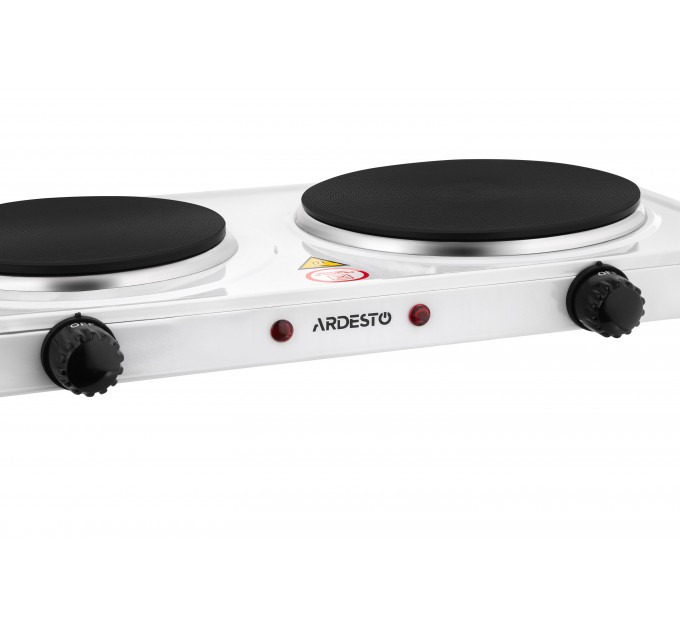 Плитка настольная ARDESTO электрическая, конф. - 2 на 1кВт и 1.5кВт, управл. - мех., белый