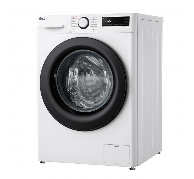 Стиральная машина LG фронтальная, 11кг, 1400, A, 57см, дисплей, пар, инвертор, белый