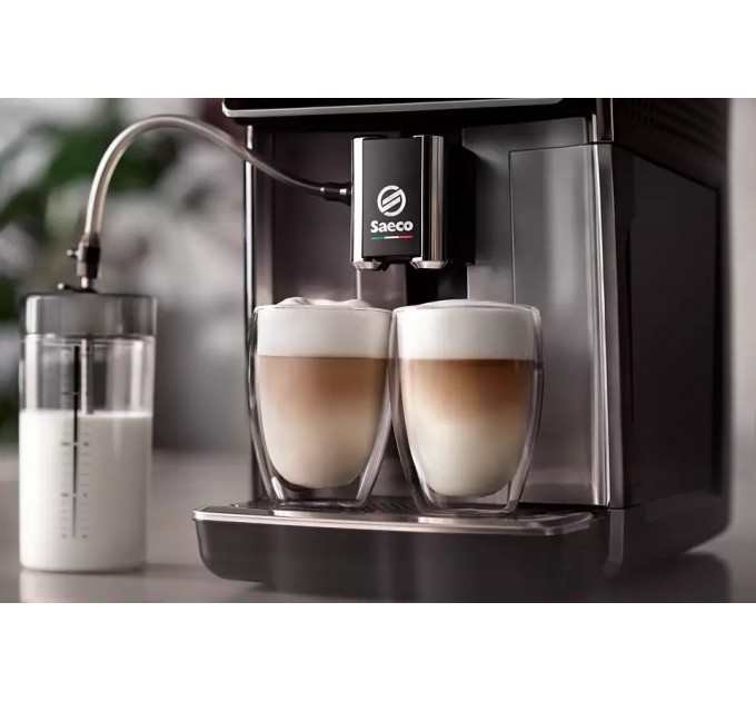 Кавомашина Saeco GranAroma Deluxe 1.8л, зерно + мелена, автомат.капучинатор, авторецептів - 18, чорний