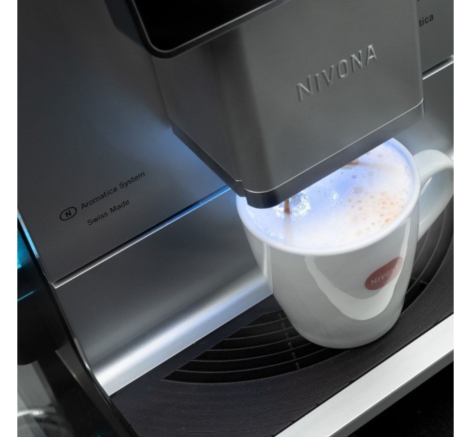 Кавомашина Nivona CafeRomatica 2.2л, зерно + мелена, автомат.капучинатор, авторецептів - 9, чорно - срібний