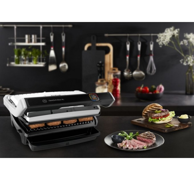 Гриль Tefal прижимной OptiGrill Elite XL 2200Вт, темп. режимов-16, съёмные пластины, металл