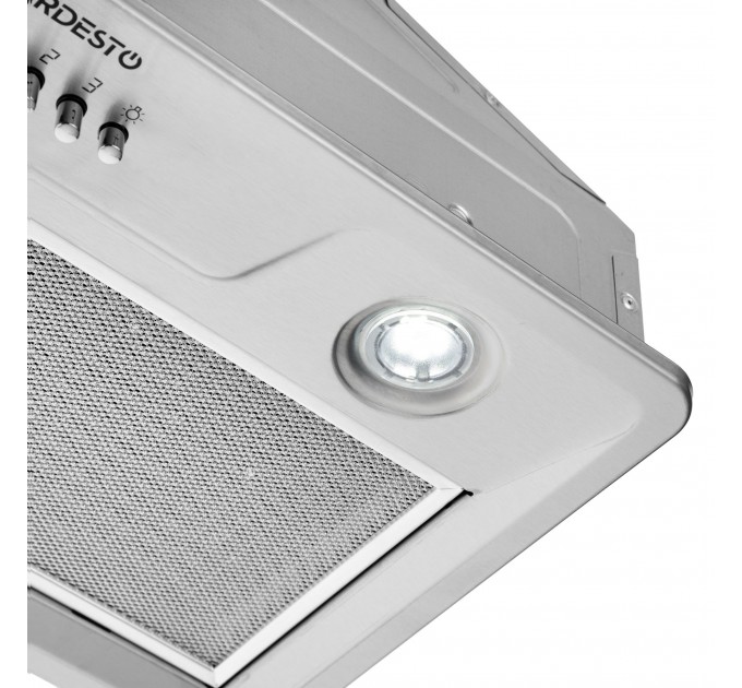 Витяжка ARDESTO вбудована, 52см, 450м3ч, метал, 2х1Вт LED, кнопкове, нерж