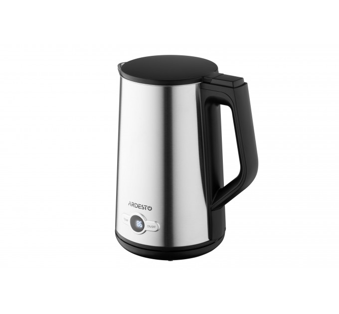 Электрочайник ARDESTO Steel Collection 1.7л, Strix, LED дисплей, двойные стенки, серебристый