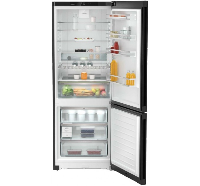 Холодильник Liebherr з нижн. мороз., 201.5x74.7х67.5, холод.відд.-346л, мороз.відд.-128л, 2дв., A++, NF, диспл внутр., чорний