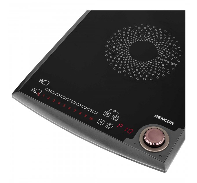 Плитка настільна Sencor індукційна, комф. - 2, 1.3+1.8кВт, управл - сенсор-мех., чорний