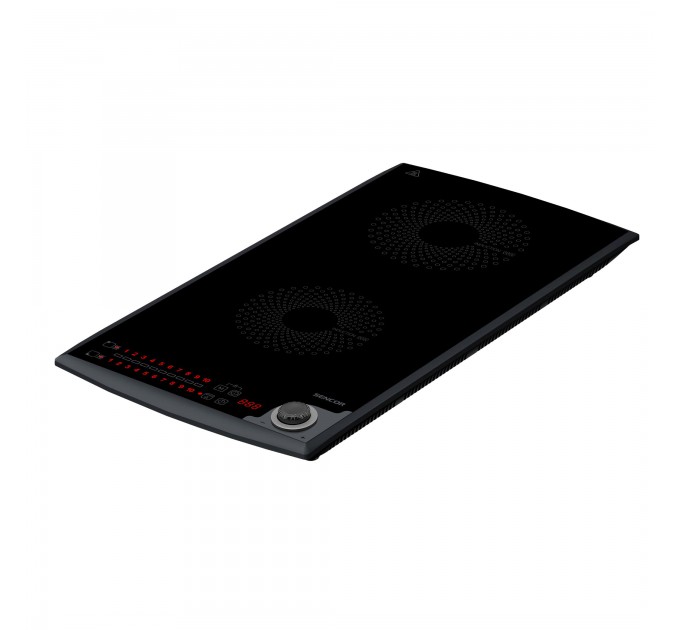 Плитка настільна Sencor індукційна, комф. - 2, 1.3+1.8кВт, управл - сенсор-мех., чорний