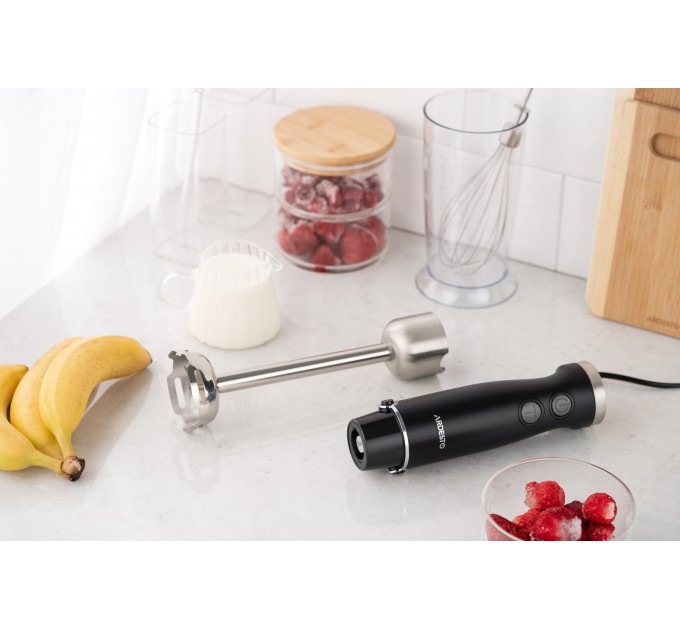 Блендер ARDESTO заглибний 600Вт, чаша-600мл, вінчик для взбивання, чорно-сріблястий