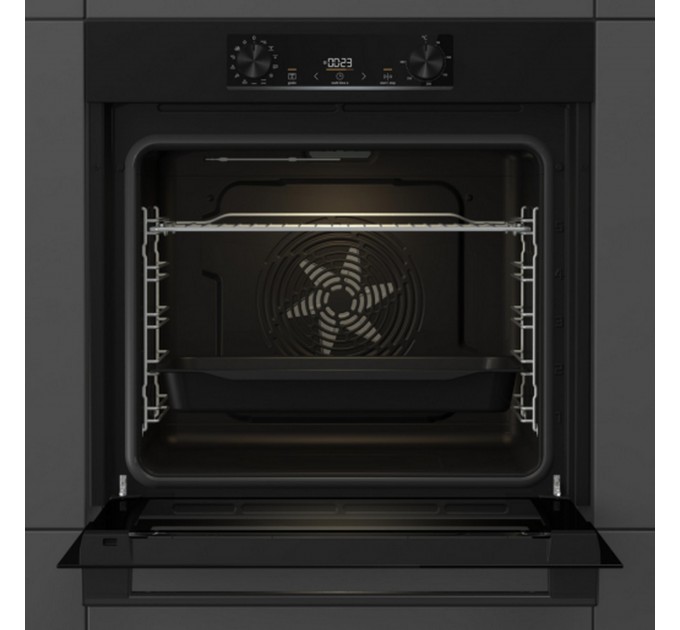 Духовой шкаф Gorenje электрический, 77л, A+, дисплей, IconLed, пиролиз, черный