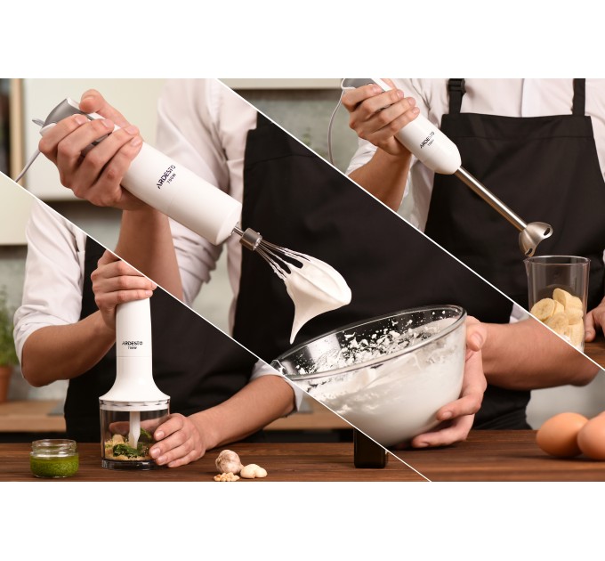 Блендер заглибний ARDESTO 700Вт, 3в1, чаша-600мл, білий