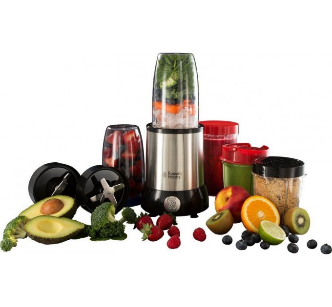 Блендер Russell Hobbs стационарный Nutri Boost 700Вт, чаша-700мл, чопер 300мл, серебристо-черный