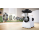 Мясорубка Bosch, 2100Вт, 3.5кг/мин, 2 решетки, насадка для колбас, кеббе, пластик, белый