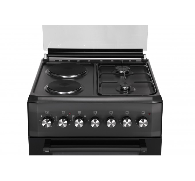 Плита ARDESTO комбі 2 газ + 2 електро, 58л, 60x60см, підсвічування, форсунки LPG (підключення газового балона), чорний
