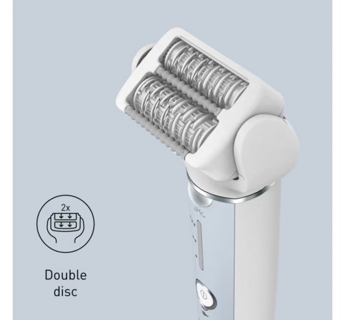 Эпилятор Panasonic пинцетный, аккумуляторный, пинцет.-60, влаж.+сух., чехол, насадок-7, голубой-белый