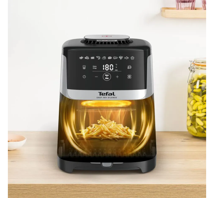 Мультипечь Tefal Easy Fry Silence, 1670Вт, чаша-5л, сенсорное управл., пластик, нерж. сталь, черный