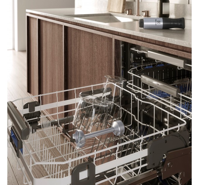 Блендер Electrolux заглибний 1000Вт, 4в1, чаша-700мл, чопер, насадка для пюре, чорний-метал