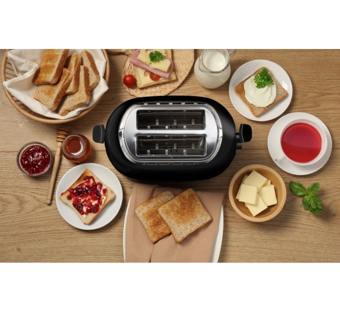 Тостер Gorenje, 850Вт, пластик/ металл , функц. разморозки, автоотключение, черный