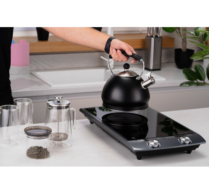 Плитка настольная ARDESTO индукционная, конф. - 2 на 1.3кВт и 1.6кВт вертик., управл. - сенсорное, таймер, черный