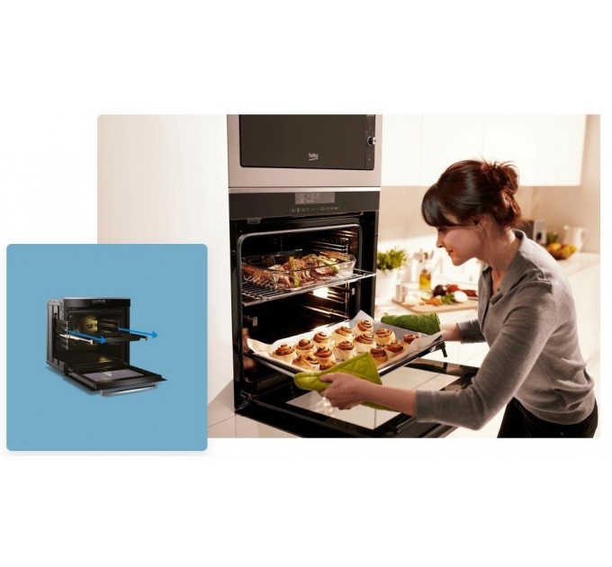 Духова шафа Beko електрична, 72л, A, конвекція, нерж