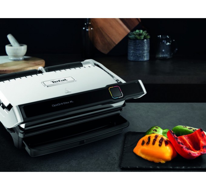 Гриль Tefal прижимной OptiGrill Elite XL 2200Вт, темп. режимов-16, съёмные пластины, металл