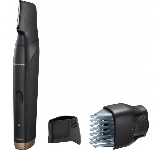 Тример Panasonic, для бороди, вусів, голови та тіла, мережа+акум., насадок-2, чохол, швидка зарядка, чорно-золотий