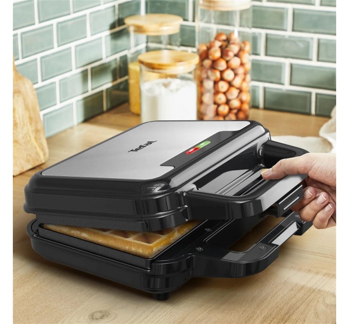 Мультимейкер Tefal UltraCompact 3in1 700Вт, тефлон, 3 пластины, корпус-металл, черно-серый