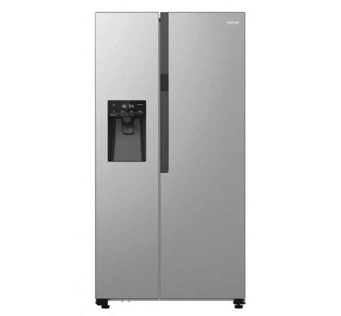Холодильник SBS Gorenje, 179х70х92см, 2 дв., 376(190)л, А++, NF+, Инв. , Зона св-ти, диспенсер, генератор льда, Внешн.диспл, нерж