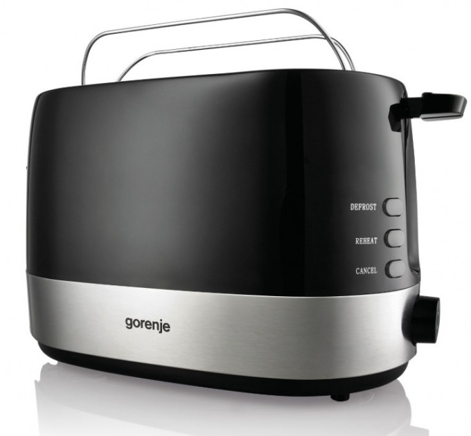 Тостер Gorenje, 850Вт, пластик/ металл , функц. разморозки, автоотключение, черный