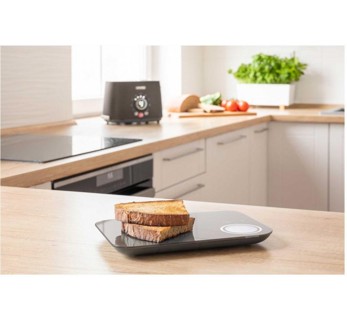 Ваги Sencor кухонні, 8кг, підключення до смартфону, AAAx2, пластик, чорний