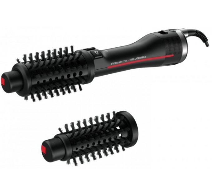 Фен-щітка Rowenta Karl Lagerfeld K/Pro Stylist, 750Вт, 2 режими, іоніз-я, хол. обдув, оберт. насадок, турмалін, чорний