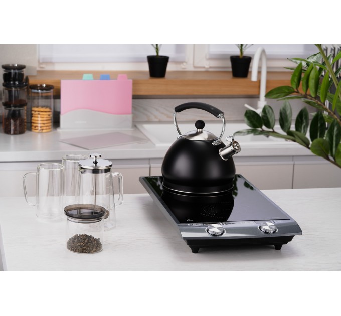 Плитка настольная ARDESTO индукционная, конф. - 2 на 1.3кВт и 1.6кВт вертик., управл. - сенсорное, таймер, черный