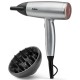 Фен Babyliss Cosmos, 2100Вт, режимов-2, ионизиция, хол. обдув, 2 насадки, серый