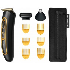 Триммер Rowenta Sport Collection для головы и тела, сеть+акум., роторный мотор, насадок-18, чехол, титан.напыл., черный