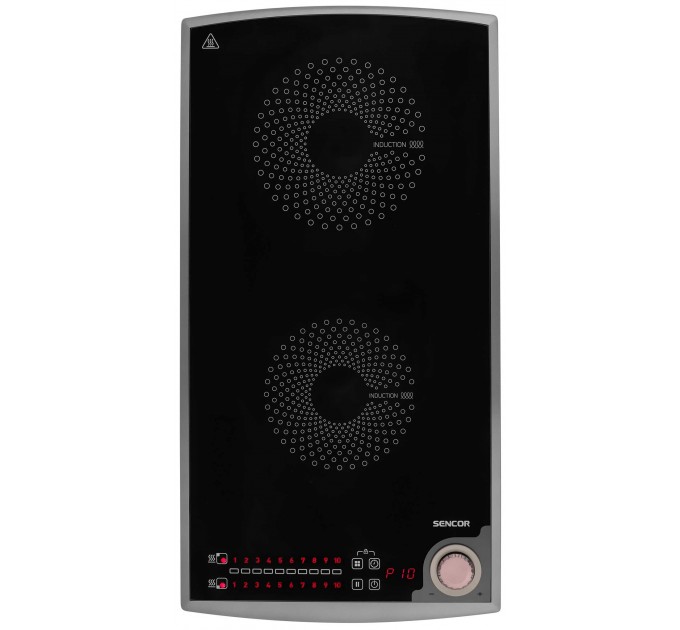 Плитка настільна Sencor індукційна, комф. - 2, 1.3+1.8кВт, управл - сенсор-мех., чорний