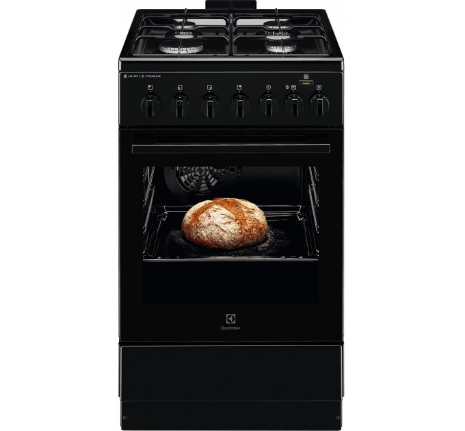 Плита Electrolux комбинированная, 58л, 50x60см, конвекция, пар, черный